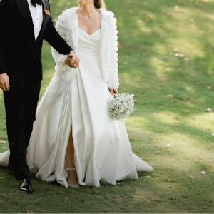 White Shaggy Bridal Jacket